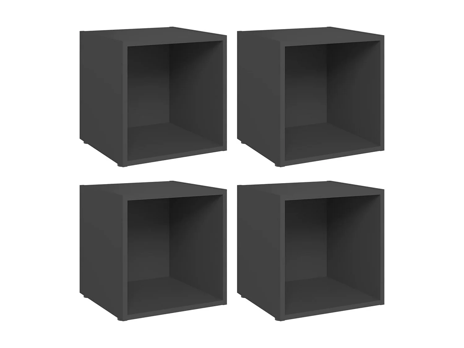 Cape Canaveral Tv-meubelen 4 st 37x35x37 cm bewerkt hout grijs