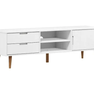 Brila  Tv-meubel MOLDE 158x40x49 cm massief grenenhout wit