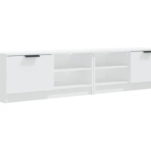 Bryvra Tv-meubels 2 st 80x35x36,5 cm bewerkt hout wit Bryvra Tv-meubels 2 st 80x35x36,5 cm bewerkt hout wit