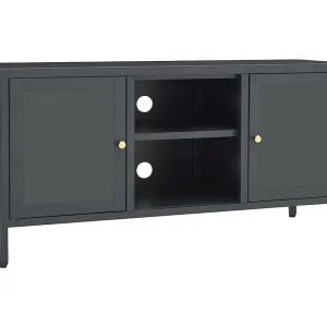 Bylor Tv-meubel 105x35x52 cm staal en glas antracietkleurig Bylor Tv-meubel 105x35x52 cm staal en glas antracietkleurig