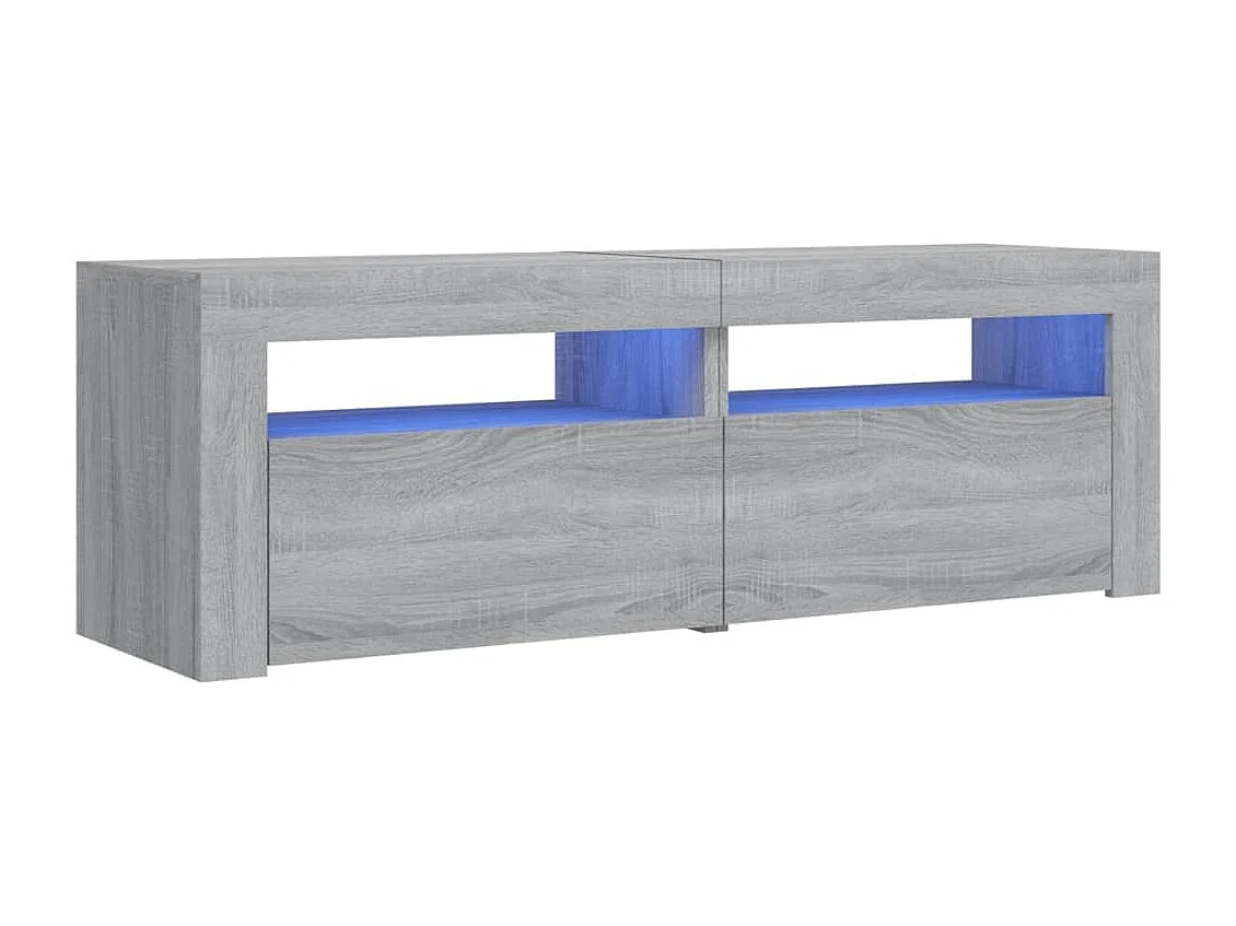 Denril Tv-meubel met LED-verlichting 120x35x40 cm grijs sonoma eiken