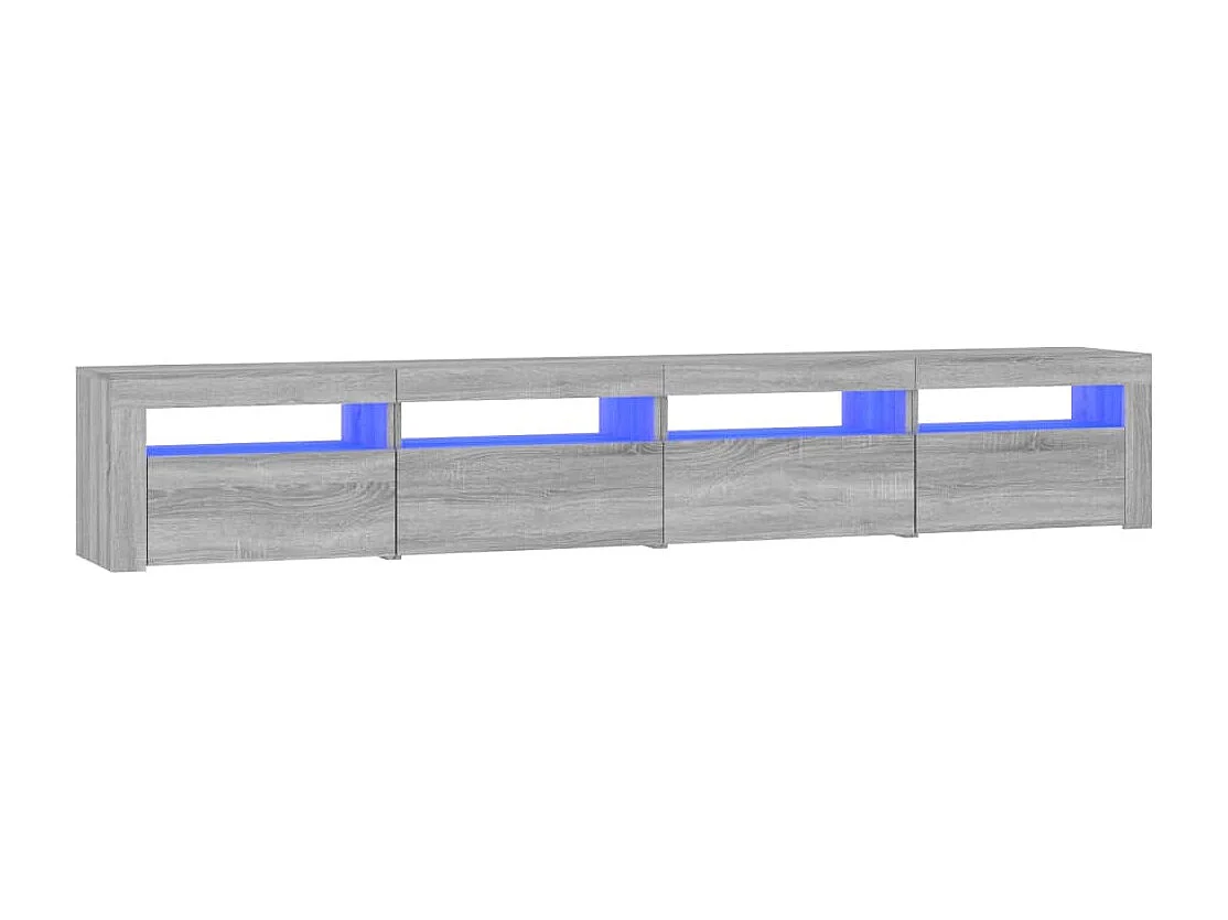 Cincinnatus Tv-meubel met LED-verlichting 240x35x40 cm grijs sonoma eiken