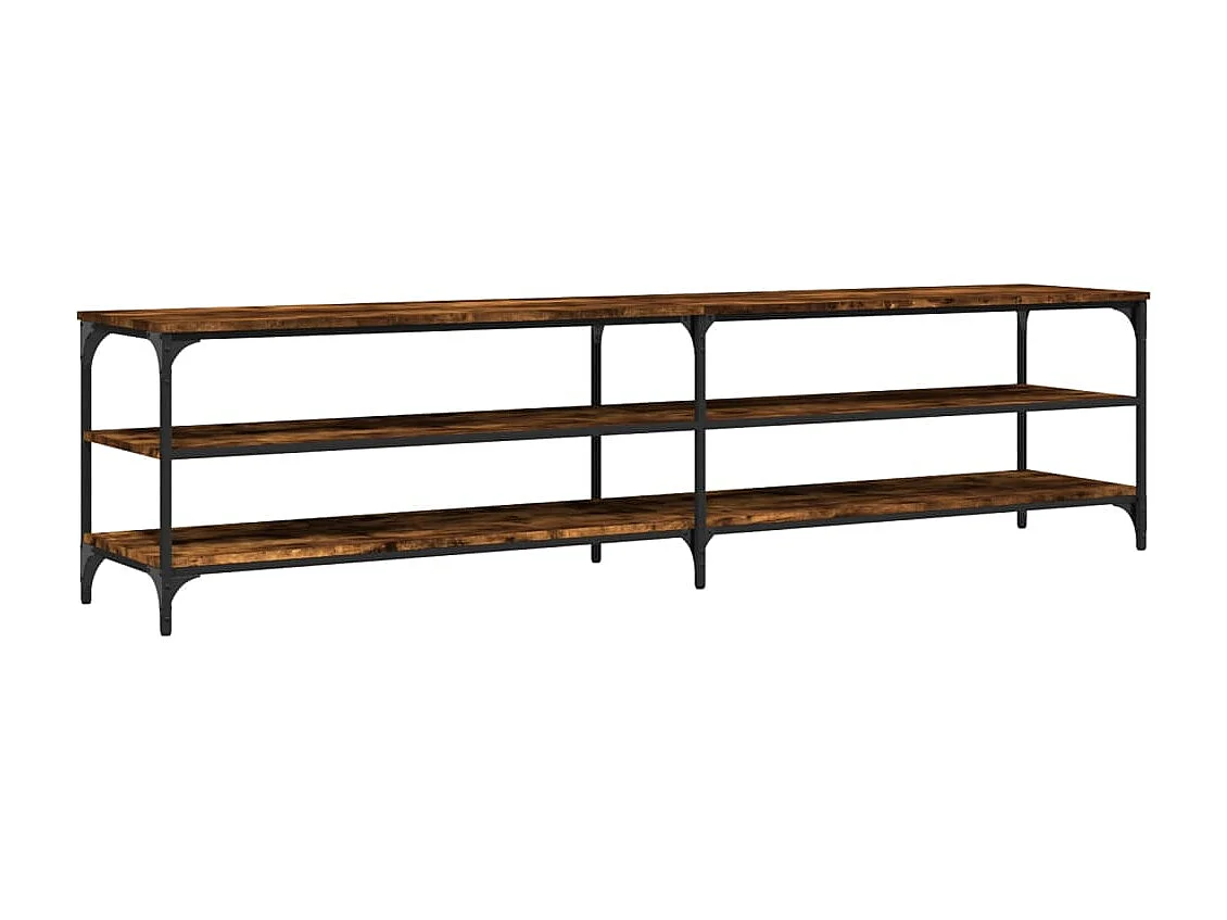 Chiloquin Tv-meubel 200x30x50 cm bewerkt hout metaal gerookt eikenkleurig