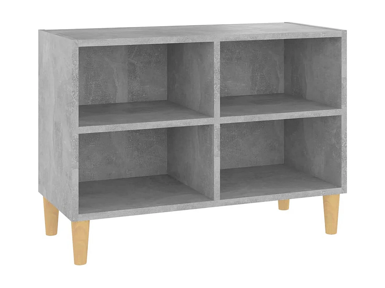Bridgeville Tv-meubel met massief houten poten 69,5x30x50 cm betongrijs