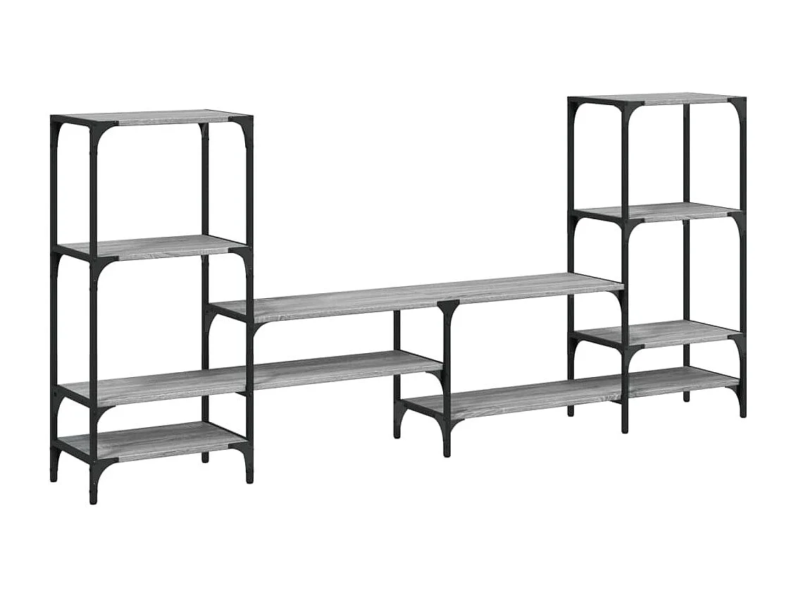Cilyra Tv-meubel 206,5x28,5x95 cm bewerkt hout grijs sonoma eikenkleur
