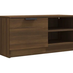 Bryvra Tv-meubel 80x35x36,5 cm bewerkt hout bruin eikenkleur Bryvra Tv-meubel 80x35x36,5 cm bewerkt hout bruin eikenkleur