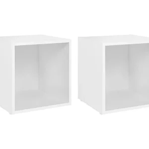 Cape Canaveral  Tv-meubelen 2 st 37x35x37 cm bewerkt hout wit