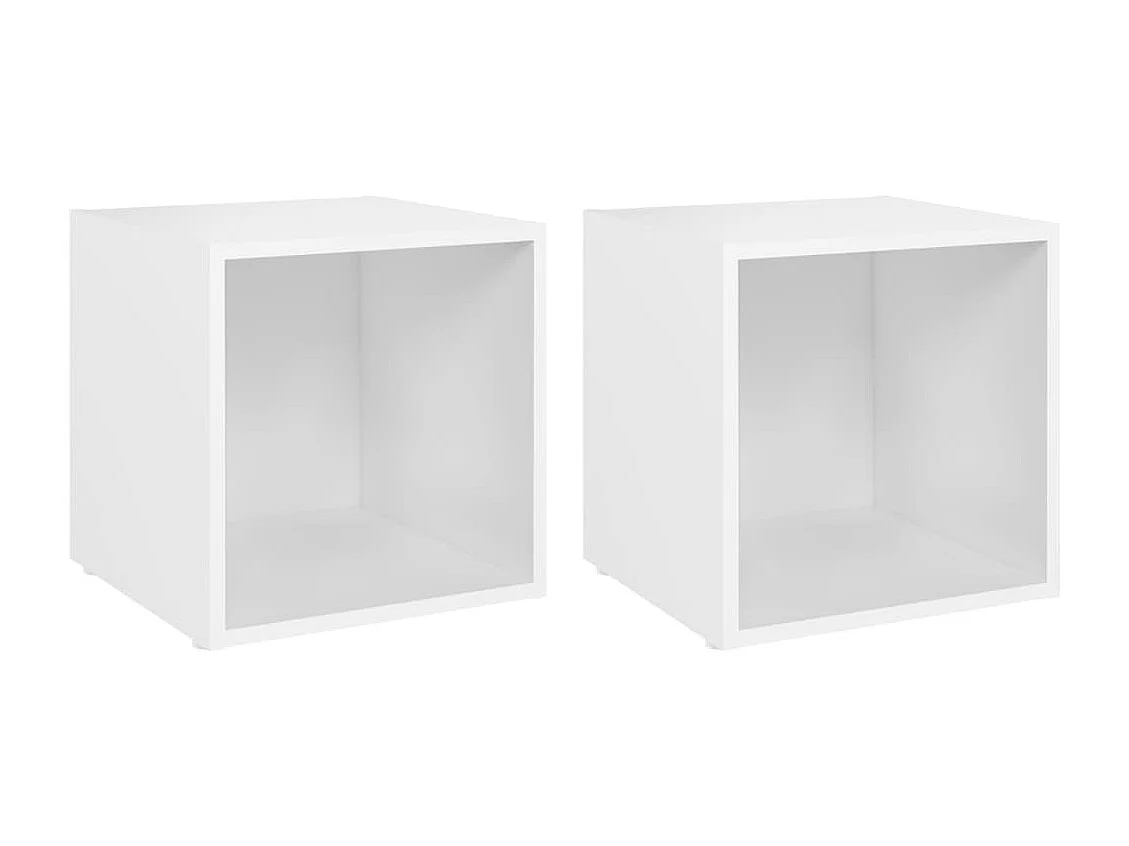 Cape Canaveral Tv-meubelen 2 st 37x35x37 cm bewerkt hout wit