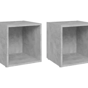 Cape Canaveral  Tv-meubelen 2 st 37x35x37 cm bewerkt hout betongrijs
