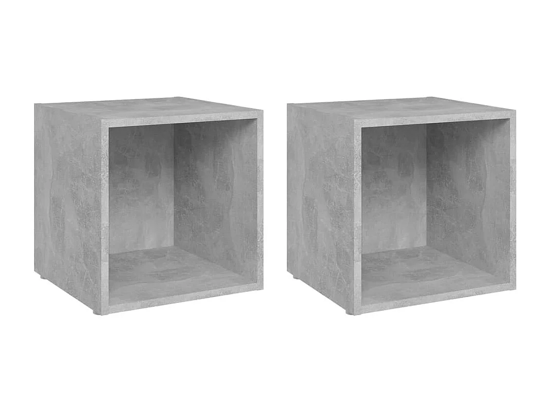 Cape Canaveral Tv-meubelen 2 st 37x35x37 cm bewerkt hout betongrijs