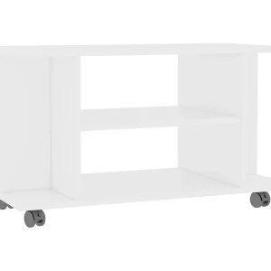 Dahlia  Tv-meubel met wieltjes 80x40x45 cm bewerkt hout wit