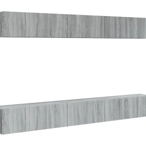 Clara Tv-meubelen 8 st 60x30x30 cm bewerkt hout grijs sonoma eiken Clara Tv-meubelen 8 st 60x30x30 cm bewerkt hout grijs sonoma eiken