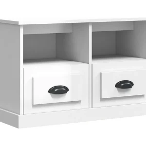 Cloughaneely Tv-meubel 80x35x50 cm bewerkt hout hoogglans wit Cloughaneely Tv-meubel 80x35x50 cm bewerkt hout hoogglans wit