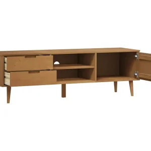 Brila  Tv-meubel MOLDE 158x40x49 cm massief grenenhout bruin