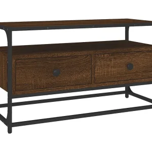 Bralir Tv-meubel 80x35x45 cm bewerkt hout bruin eikenkleur Bralir Tv-meubel 80x35x45 cm bewerkt hout bruin eikenkleur