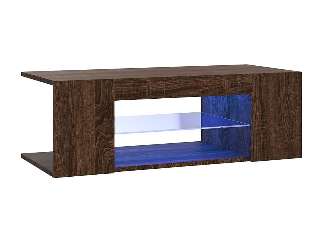 Crijn Tv-meubel met LED-verlichting 90x39x30 cm bruin eikenkleur