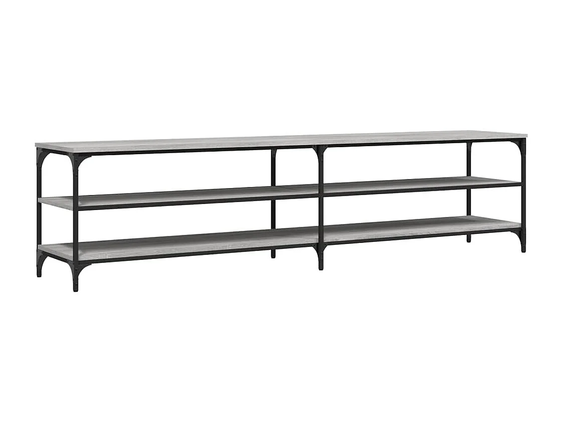 Chiloquin Tv-meubel 200x30x50 cm bewerkt hout metaal grijs sonoma eiken