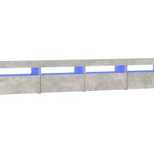 Cincinnatus Tv-meubel met LED-verlichting 240x35x40 cm betongrijs Cincinnatus Tv-meubel met LED-verlichting 240x35x40 cm betongrijs