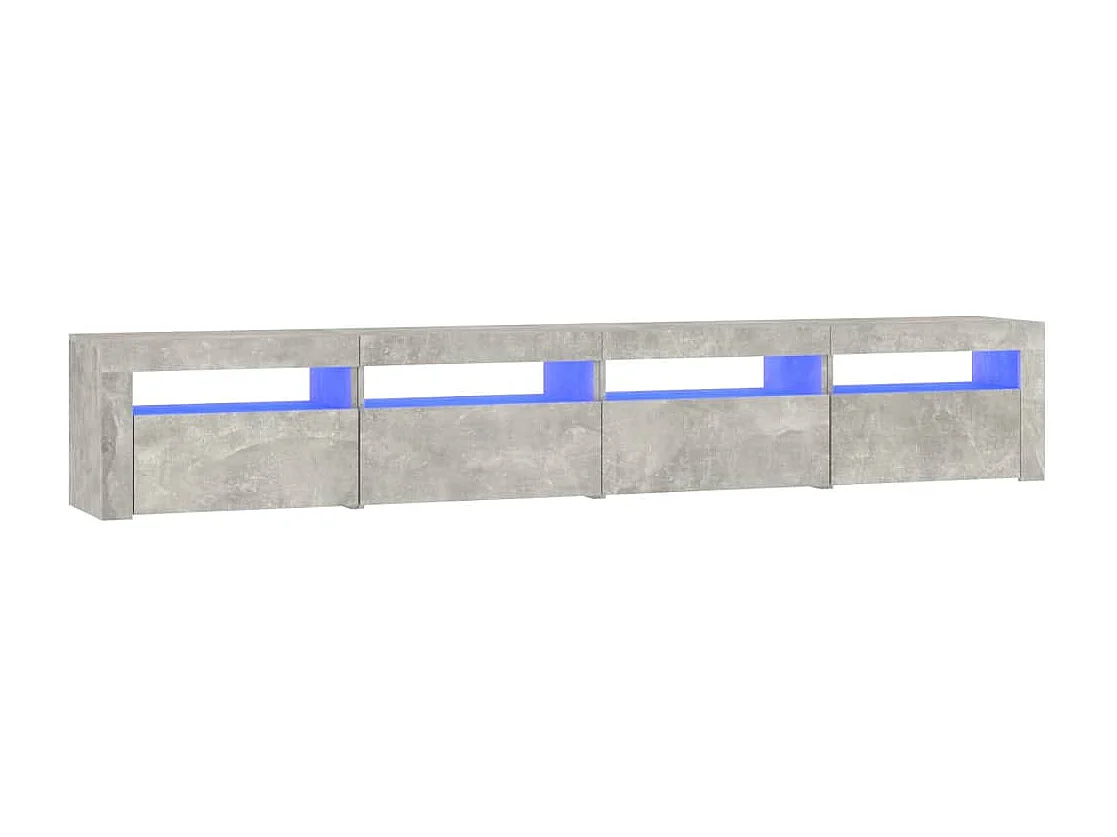 Cincinnatus Tv-meubel met LED-verlichting 240x35x40 cm betongrijs