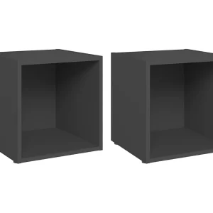 Cape Canaveral  Tv-meubelen 2 st 37x35x37 cm bewerkt hout grijs