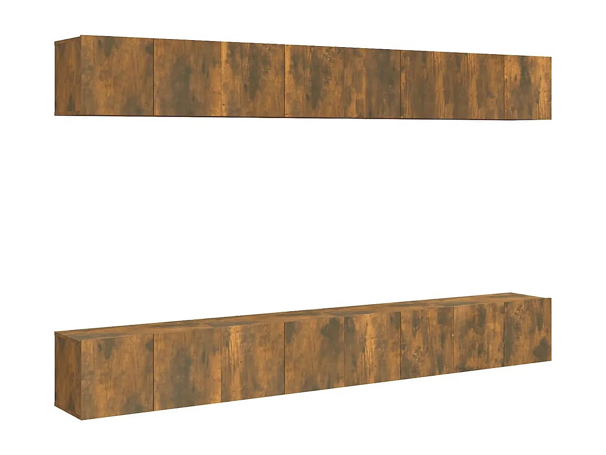 Clara Tv-meubelen 8 st 60x30x30 cm bewerkt hout gerookt eikenkleurig