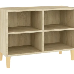 Bridgeville Tv-meubel met houten poten 69,5x30x50 cm sonoma eikenkleurig Bridgeville Tv-meubel met houten poten 69,5x30x50 cm sonoma eikenkleurig