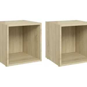 Cape Canaveral  Tv-meubelen 2 st 37x35x37 cm bewerkt hout sonoma eikenkleurig