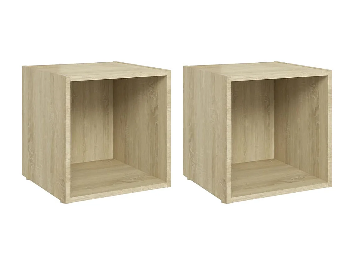 Cape Canaveral Tv-meubelen 2 st 37x35x37 cm bewerkt hout sonoma eikenkleurig