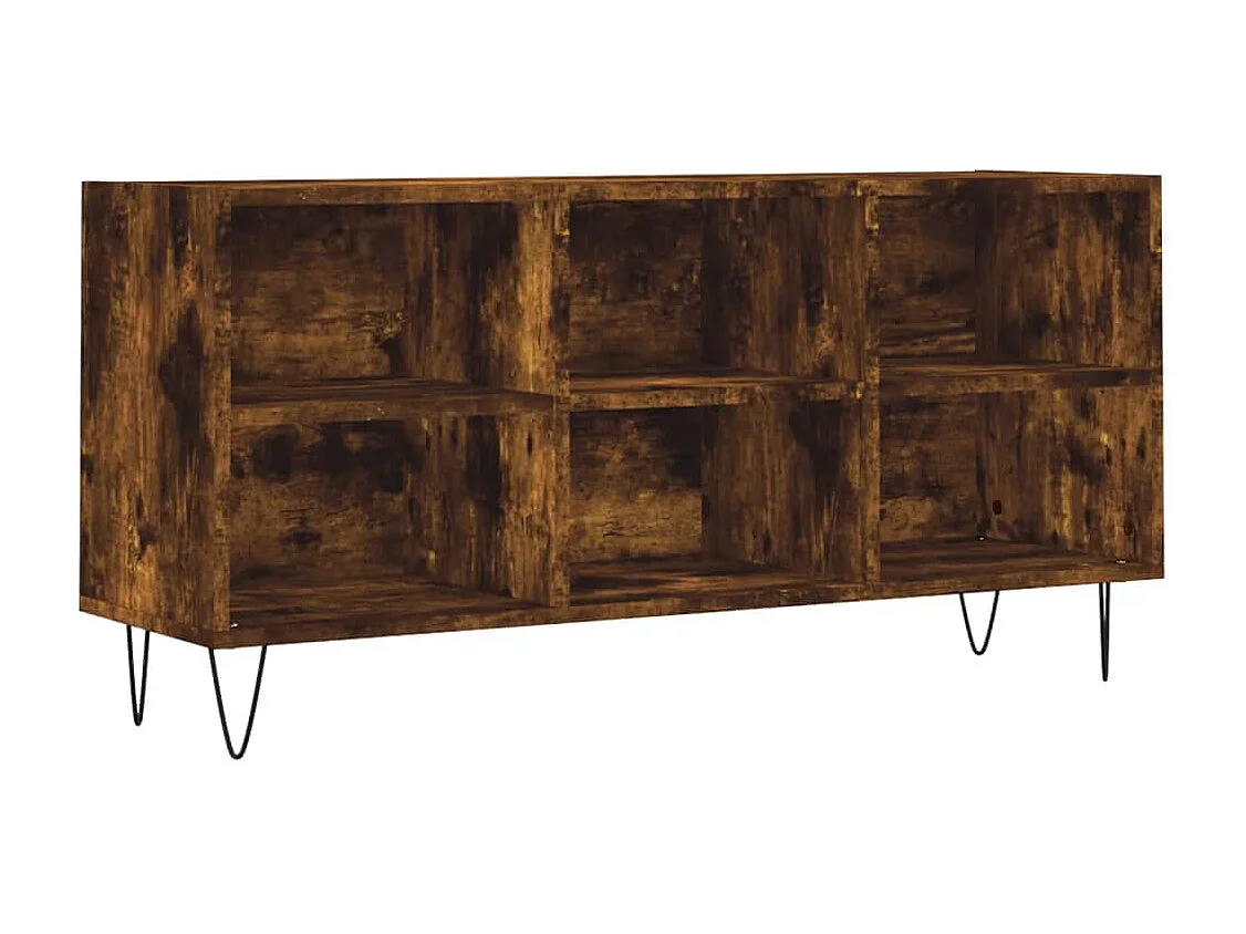 Cemre Tv-meubel 103,5x30x50 cm bewerkt hout gerookt eikenkleurig