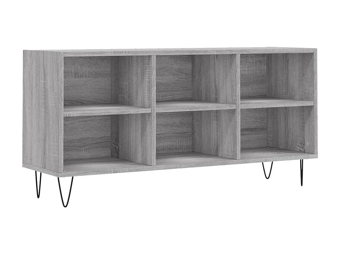 Cemre Tv-meubel 103,5x30x50 cm bewerkt hout grijs sonoma eikenkleurig