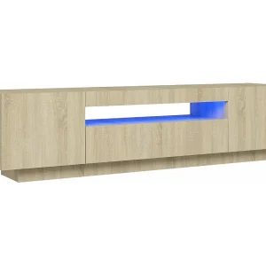 Crescent City Tv-meubel met LED-verlichting 160x35x40 cm sonoma eikenkleurig Crescent City Tv-meubel met LED-verlichting 160x35x40 cm sonoma eikenkleurig