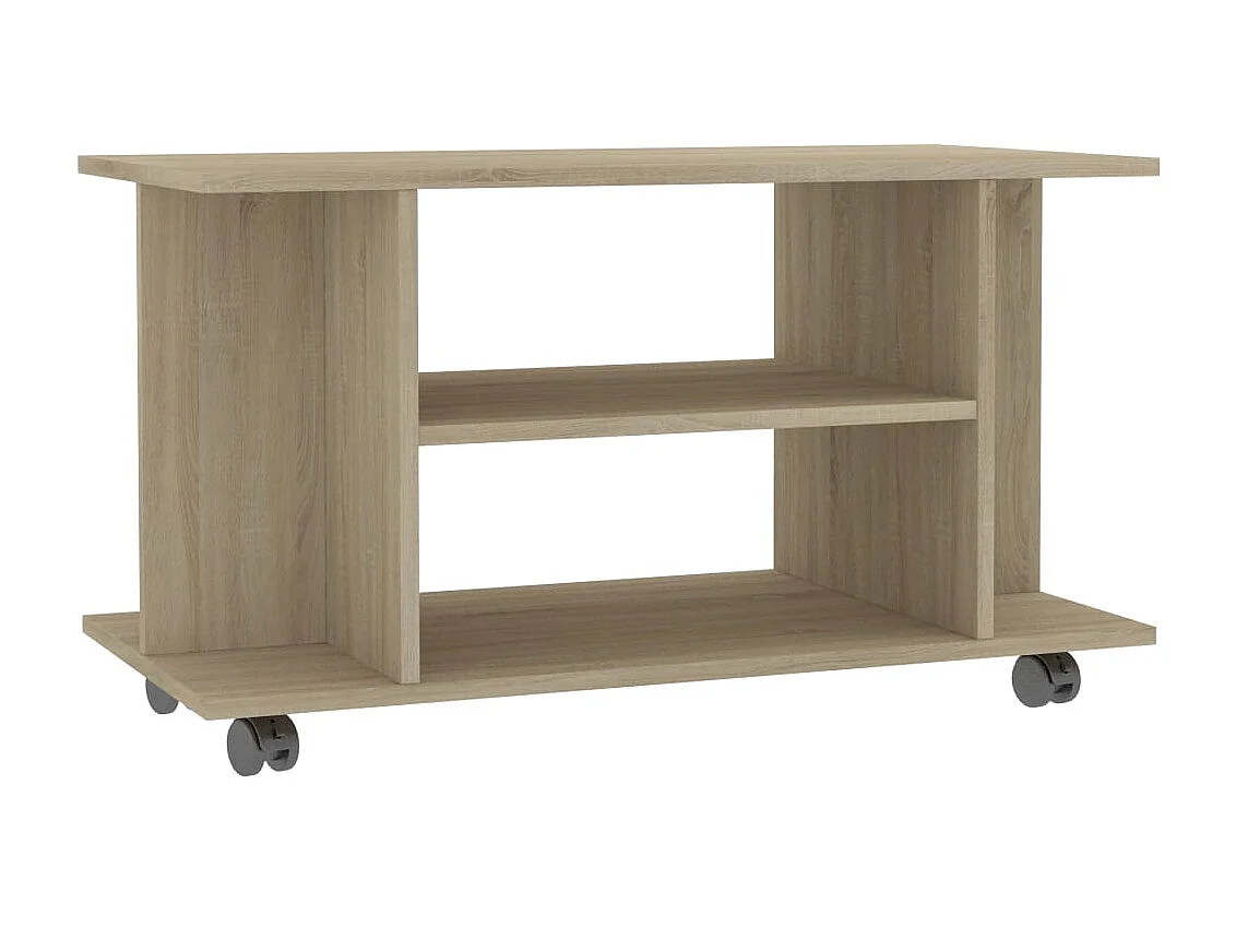 Dahlia Tv-meubel met wieltjes 80x40x45 cm bewerkt hout sonoma eiken