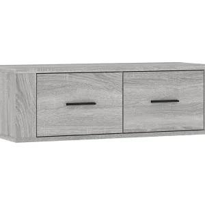 Castlewarden Tv-hangmeubel 80x36x25 cm bewerkt hout grijs sonoma eikenkleur Castlewarden Tv-hangmeubel 80x36x25 cm bewerkt hout grijs sonoma eikenkleur