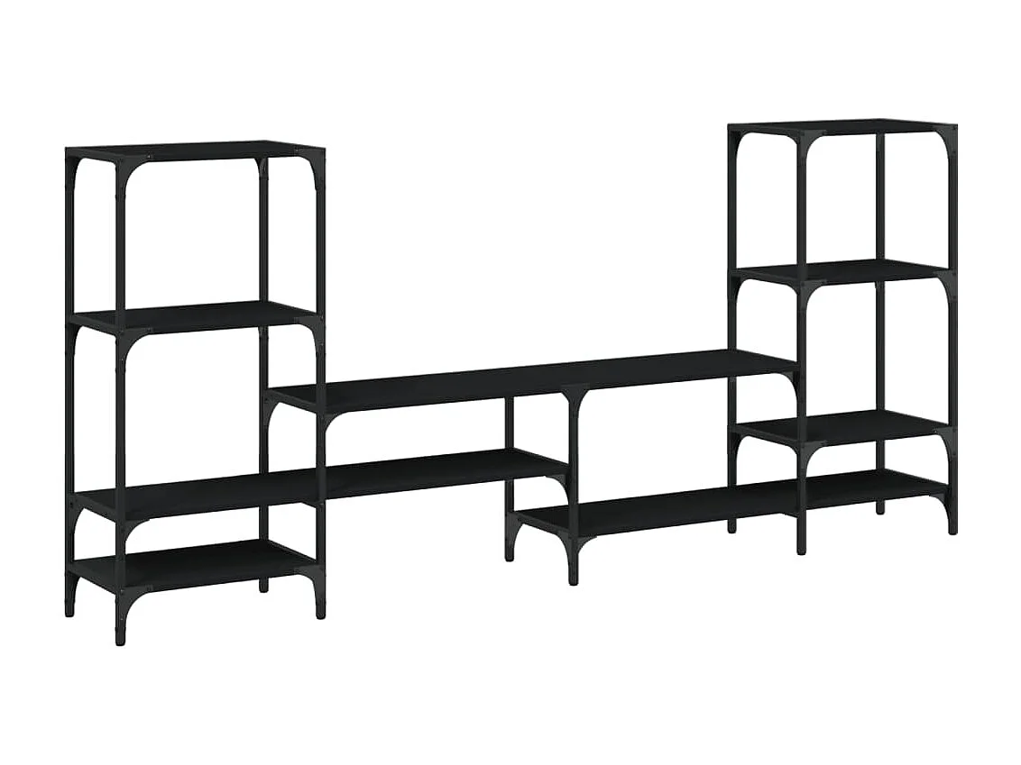 Cilyra Tv-meubel 206,5x28,5x95 cm bewerkt hout zwart