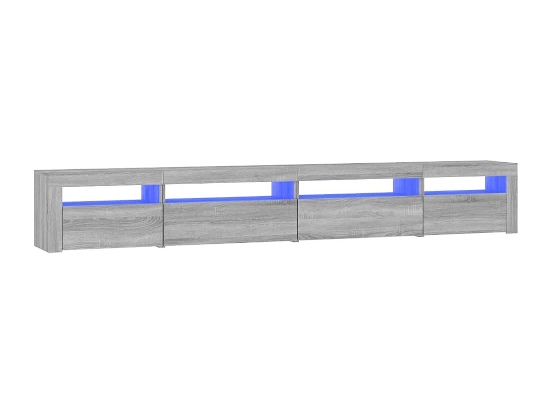 Cincinnatus Tv-meubel met LED-verlichting 270x35x40 cm grijs sonoma eiken