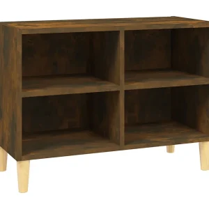 Bridgeville Tv-meubel met houten poten 69,5x30x50 cm gerookt eikenkleurig Bridgeville Tv-meubel met houten poten 69,5x30x50 cm gerookt eikenkleurig