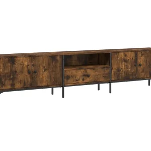 Dalton Tv-meubel met lade 200x25x44 cm bewerkt hout gerookt eikenkleur Dalton Tv-meubel met lade 200x25x44 cm bewerkt hout gerookt eikenkleur