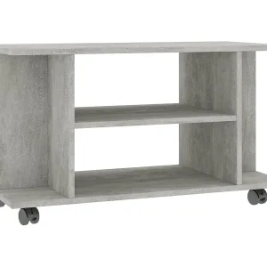 Dahlia  Tv-meubel met wieltjes 80x40x45 cm bewerkt hout betongrijs
