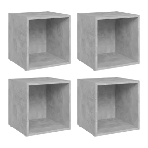 Cape Canaveral  Tv-meubelen 4 st 37x35x37 cm bewerkt hout betongrijs