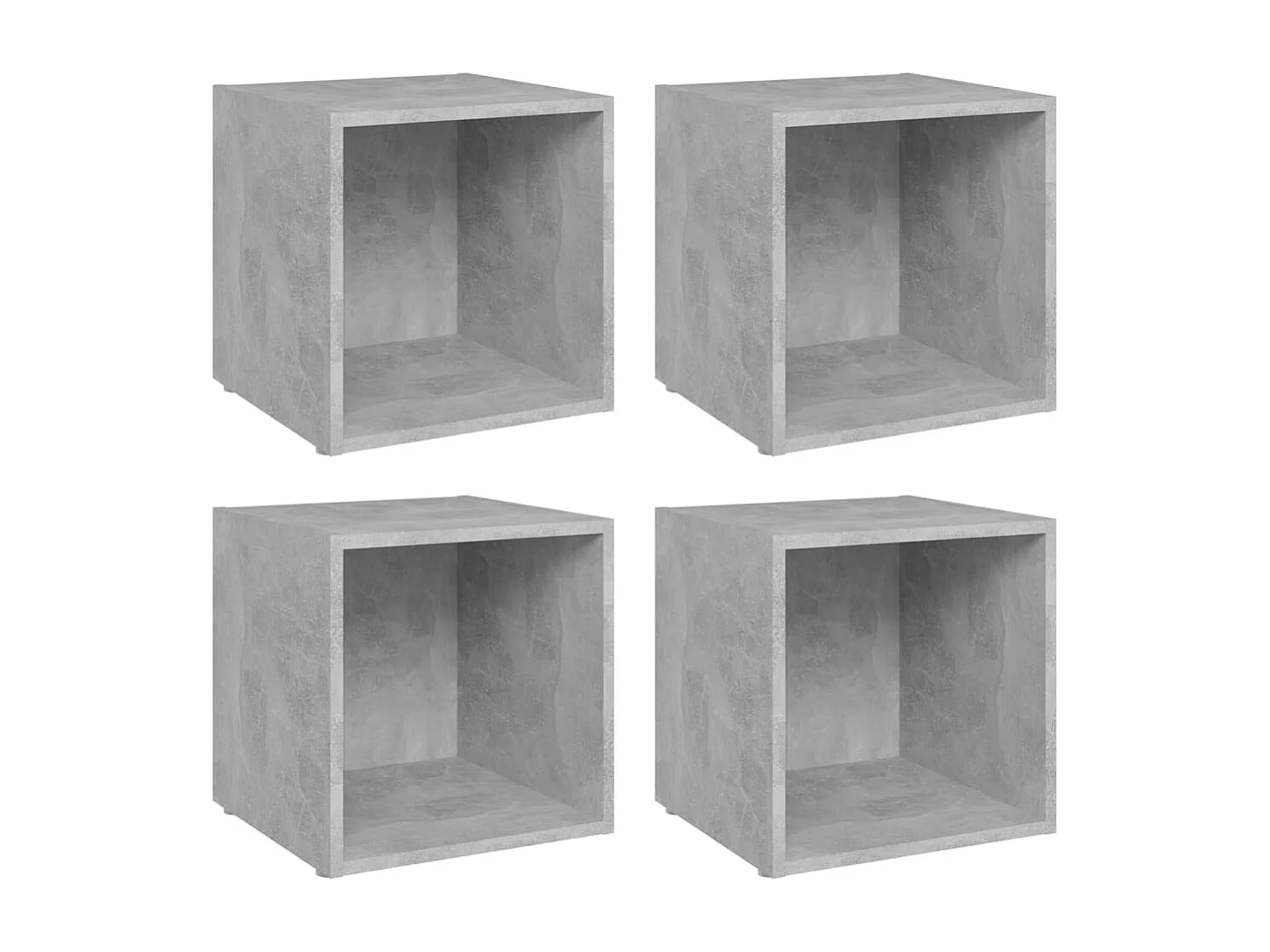 Cape Canaveral Tv-meubelen 4 st 37x35x37 cm bewerkt hout betongrijs
