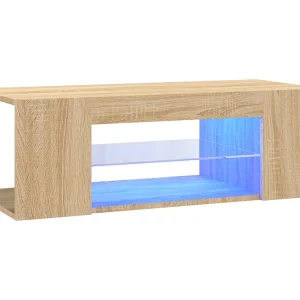 Crijn Tv-meubel met LED-verlichting 90x39x30 cm sonoma eikenkleurig Crijn Tv-meubel met LED-verlichting 90x39x30 cm sonoma eikenkleurig