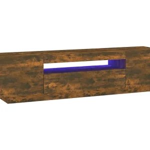 Crescent City Tv-meubel met LED-verlichting 160x35x40 cm gerookt eikenkleurig Crescent City Tv-meubel met LED-verlichting 160x35x40 cm gerookt eikenkleurig