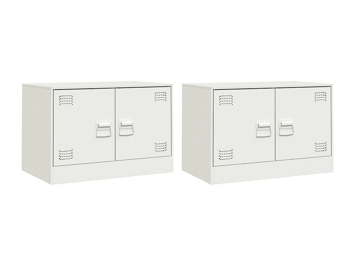 Castlerea Tv-meubelen 2 st 67x39x44 cm staal wit