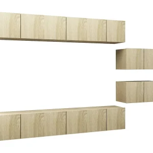 Clara Tv-meubelen 8 st bewerkt hout sonoma eikenkleurig Clara Tv-meubelen 8 st bewerkt hout sonoma eikenkleurig