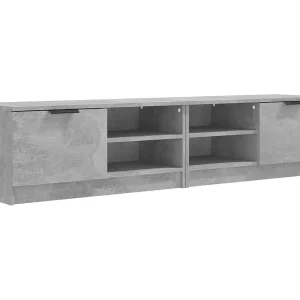 Bryvra Tv-meubels 2 st 80x35x36,5 cm bewerkt hout betongrijs Bryvra Tv-meubels 2 st 80x35x36,5 cm bewerkt hout betongrijs