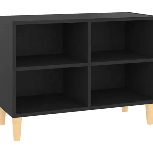 Bridgeville  Tv-meubel met massief houten poten 69,5x30x50 cm zwart