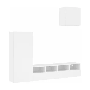 Brynir  4-delige Tv-meubelset bewerkt hout wit