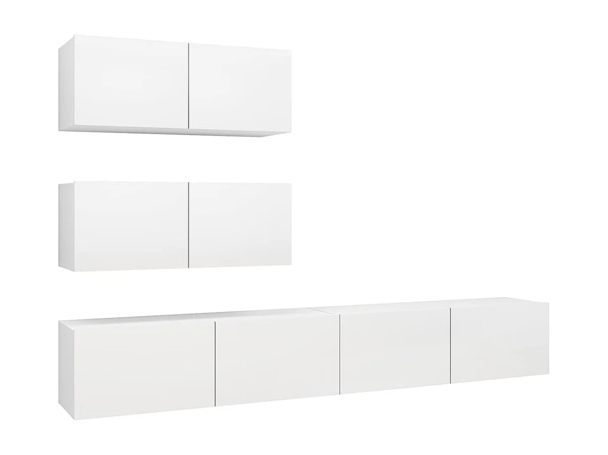 Clonalvy 4-delige Tv-meubelset bewerkt hout wit