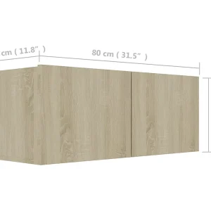 Daingean  3-delige Tv-meubelset bewerkt hout sonoma eikenkleurig