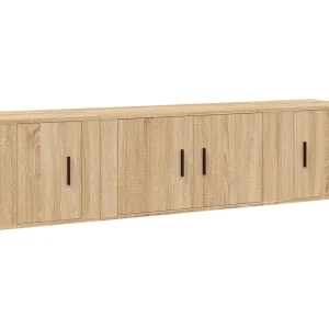 Cevriye 3-delige Tv-meubelset bewerkt hout sonoma eikenkleurig Cevriye 3-delige Tv-meubelset bewerkt hout sonoma eikenkleurig
